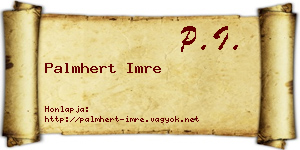 Palmhert Imre névjegykártya